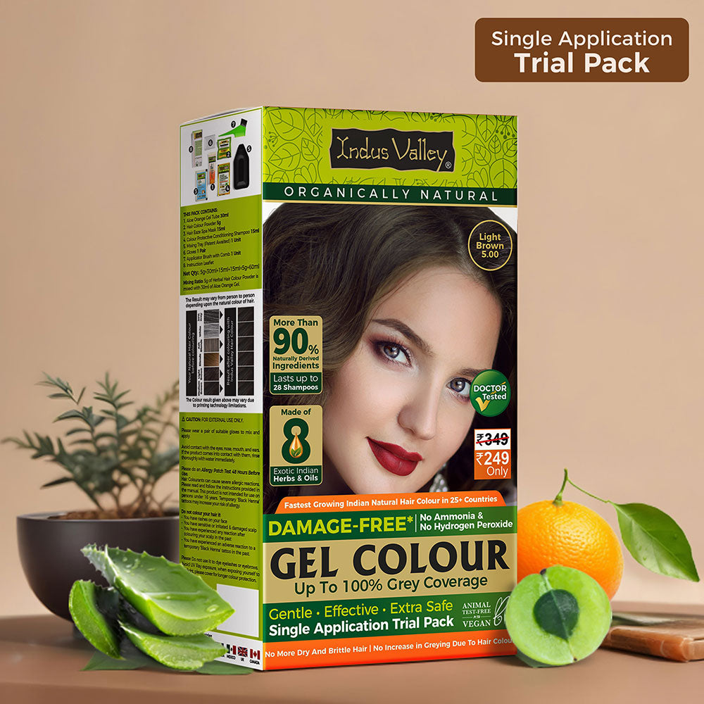 Light Brown Damage Free Gel Hair Color Single Application Trial Pack Light Brown