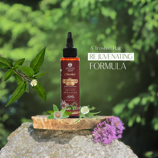 Bhrngaraja Taila | Hair Strengthening Oil Fortified With Bhringraj & Manjistha | Reduces Hair Loss, Boosts Growth & Improves Scalp Health | With 10 Nourishing Herbs & Oils for Soft, Strong & Beautiful Hair | Net Qty 100 ml 100ml