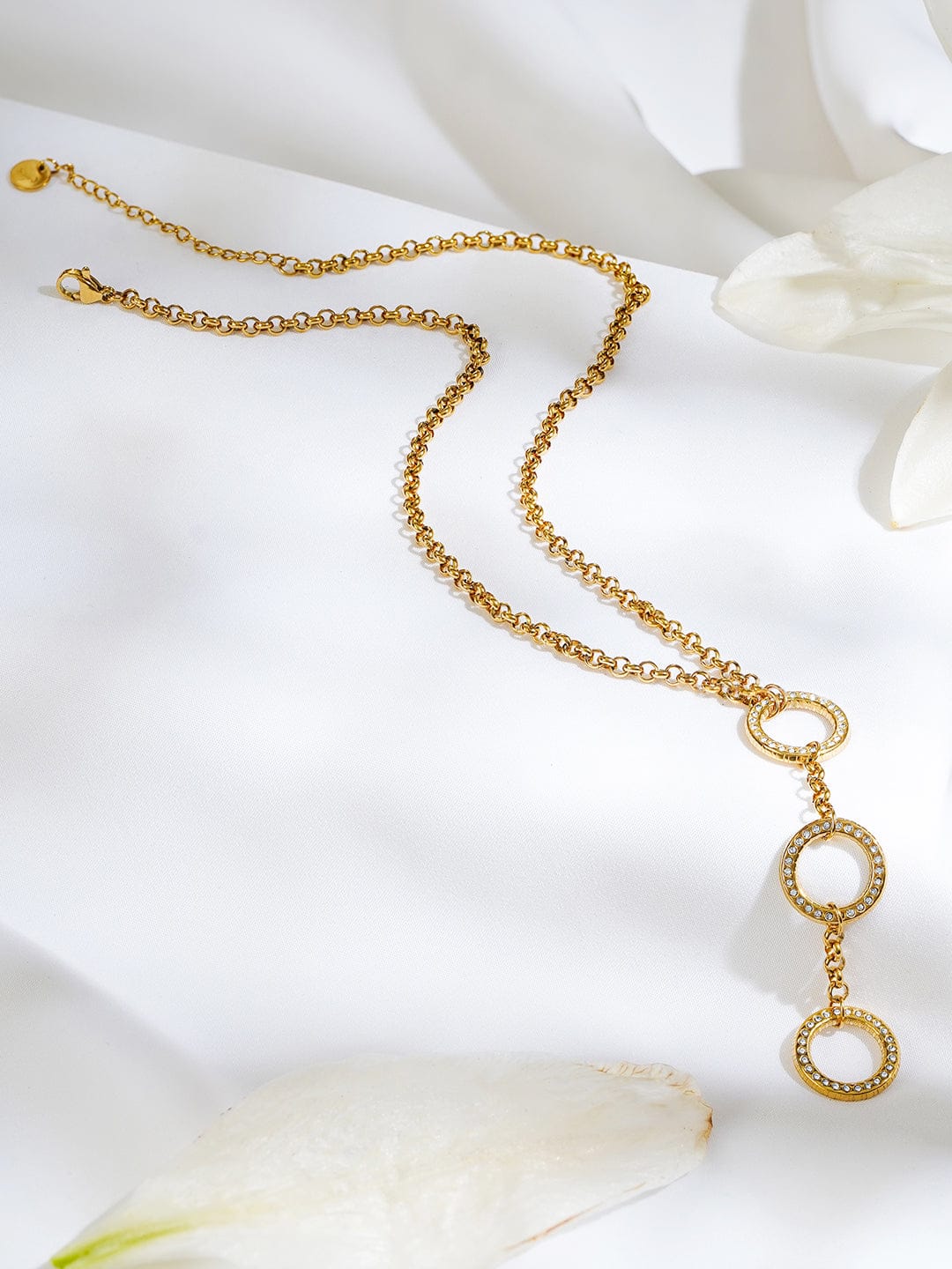 Majestic Circles Chic Gold Plated Necklace フリーサイズ