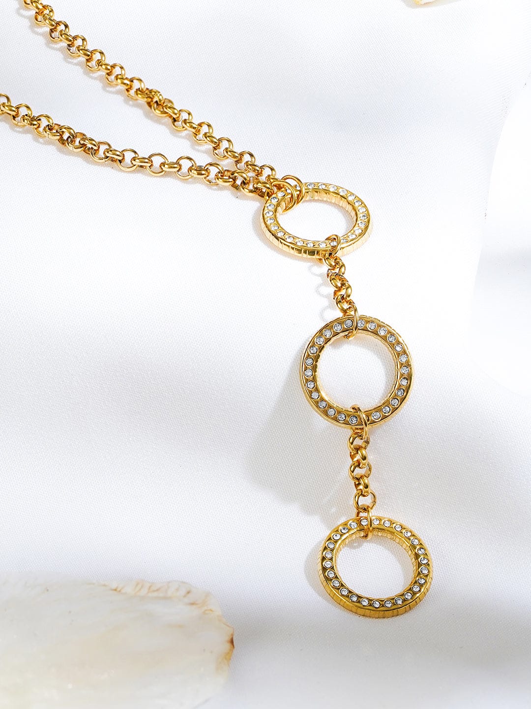 Majestic Circles Chic Gold Plated Necklace フリーサイズ