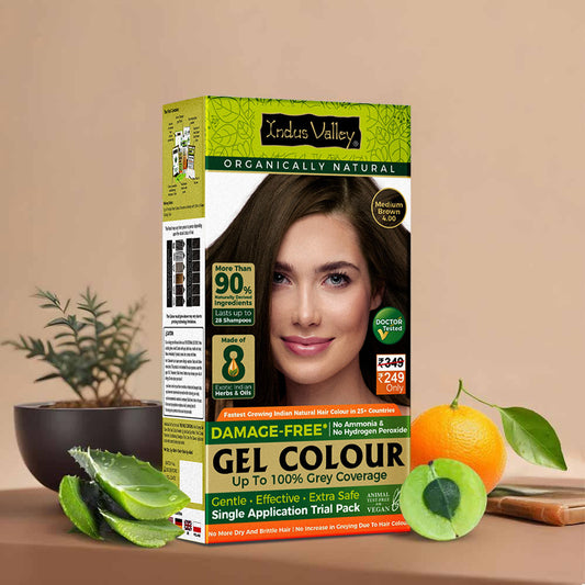 Medium Brown Damage Free Gel Hair Color Single Application Trial Pack Medium Brown