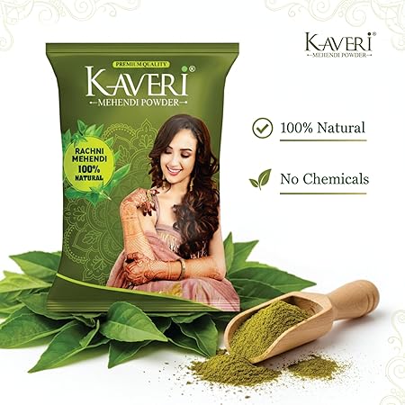 Kaveri Mehendi Powder 100% Natural Henna Powder For Hairs, Hands & Feet (500 gm) 500g