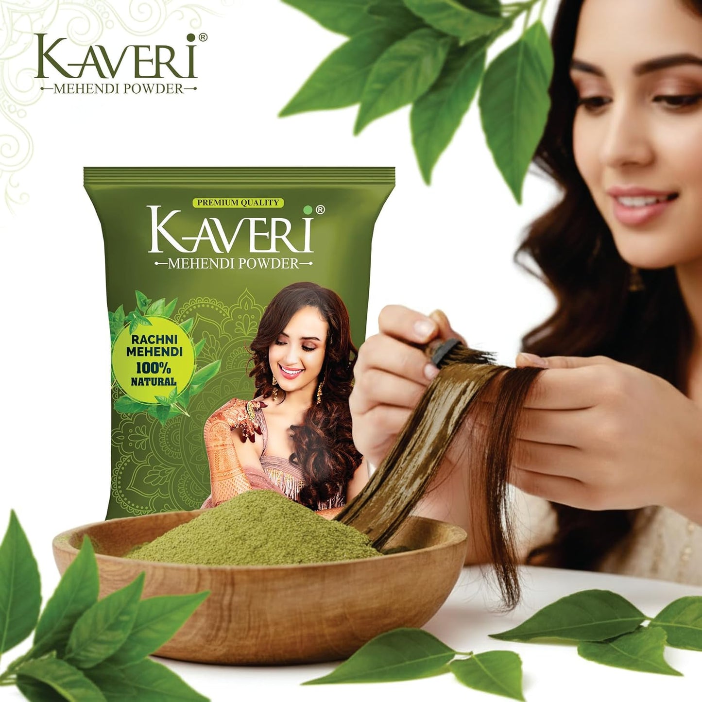 Kaveri Mehendi Powder 100% Natural Henna Powder For Hairs, Hands & Feet (500 gm) 500g