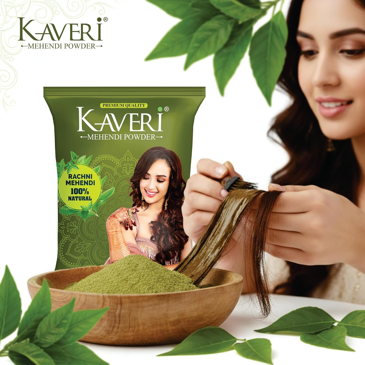 Kaveri Mehendi Powder 100% Natural Henna Powder For Hairs, Hands & Feet (500 gm) 500g