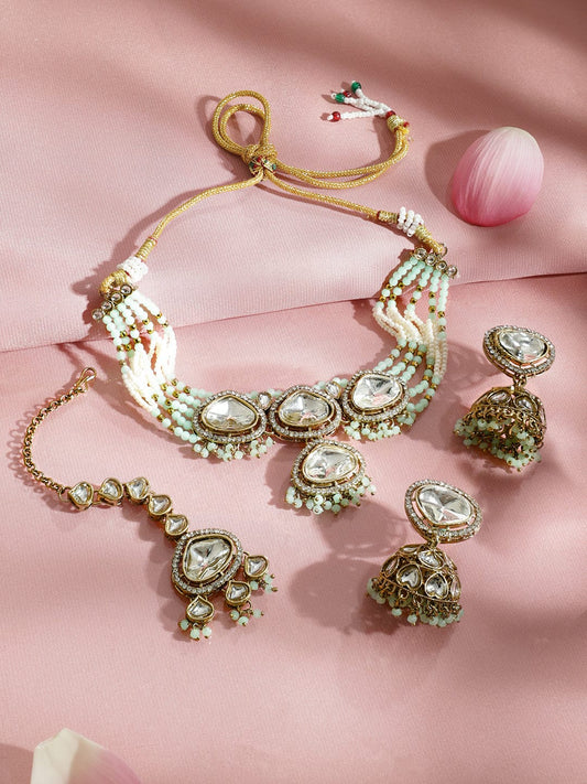 Mint Mirage Kundan Choker Set フリーサイズ