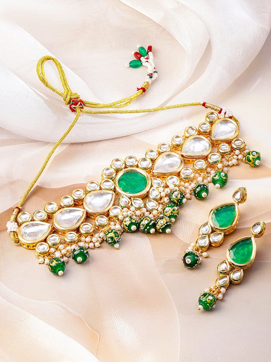 Modern Royal Green Necklace Set フリーサイズ