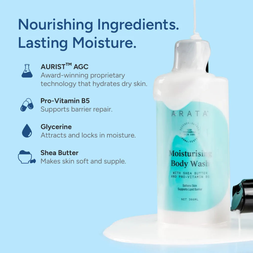 Moisturising Body Wash for Dry and Dehydrated Skin with Shea Butter 300ml
