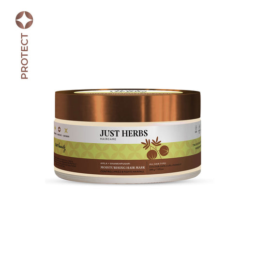 Just Herbs モイスチャライジング ヘアマスク アムラ＆シャンクプシュピ 200g のジャー