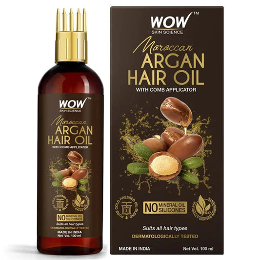 【WOW Skin Science】 Moroccan Argan Hair Oil Nourishing & Texture Transforming 100ml + Comb Applicator