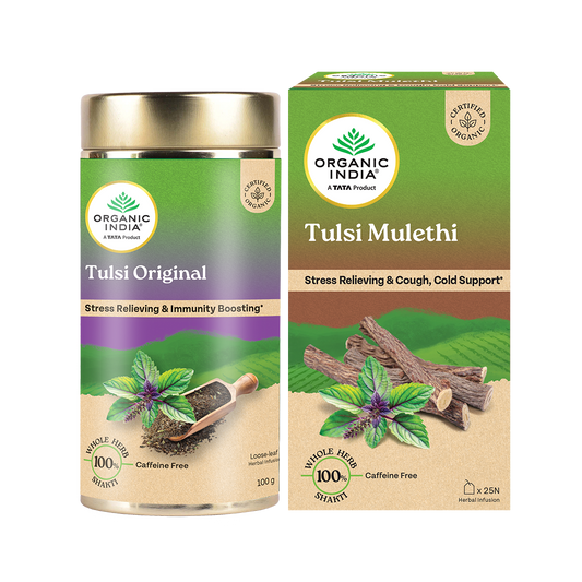 【Organic India】 Tulsi Original & Tulsi Mulethi Combo｜トゥルシー オリジナル＆トゥルシー ムレティ コンボ｜100 g + 25 Bags