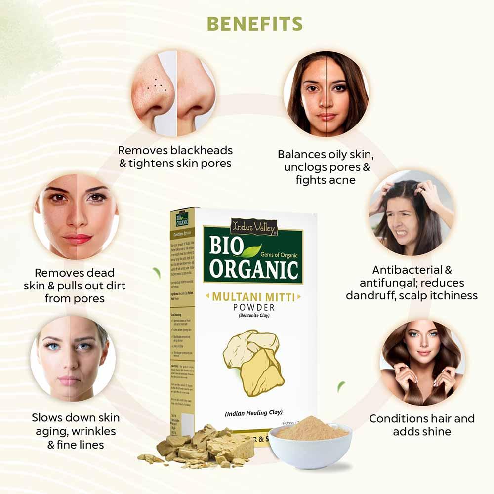 Bio Organic Multani Mitti Powder for Hair and Face Pack - 200gm 200g