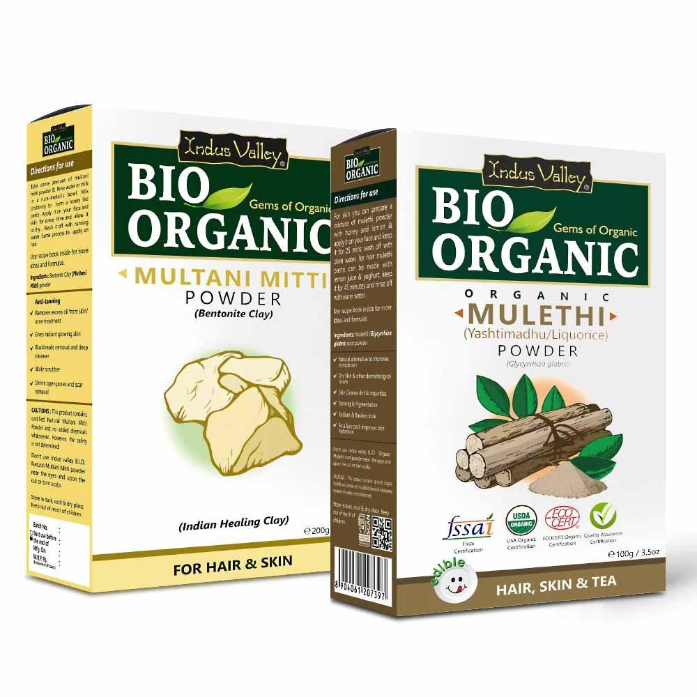 Bio-Organic Mulethi & Multani Mitti Powder Combo Pack (300g) 300g