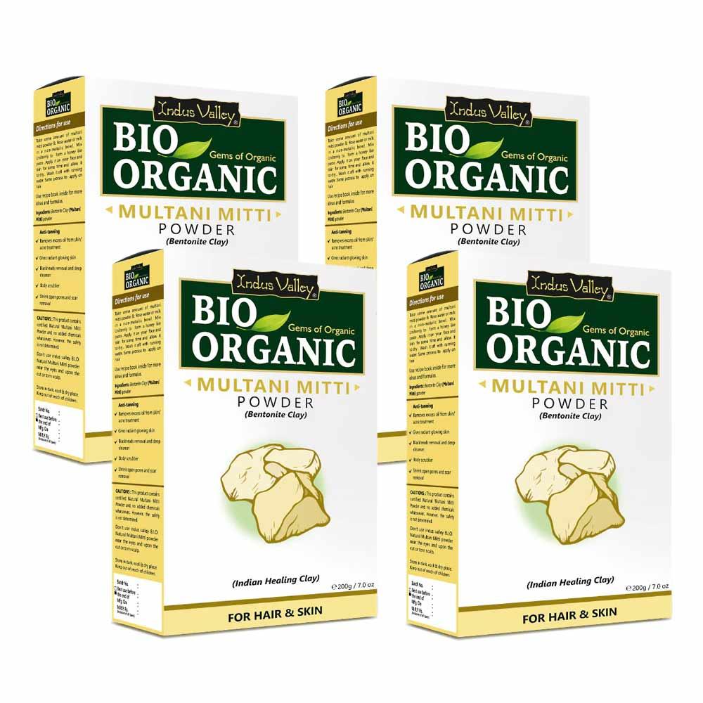 Bio Organic Multani Mitti Powder - Pack of 4 (800gm) 800g