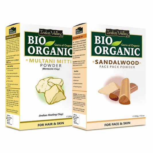 Bio Organic Multani Mitti & Sandalwood Face Pack Powder Combo Pack - 400gm 400g