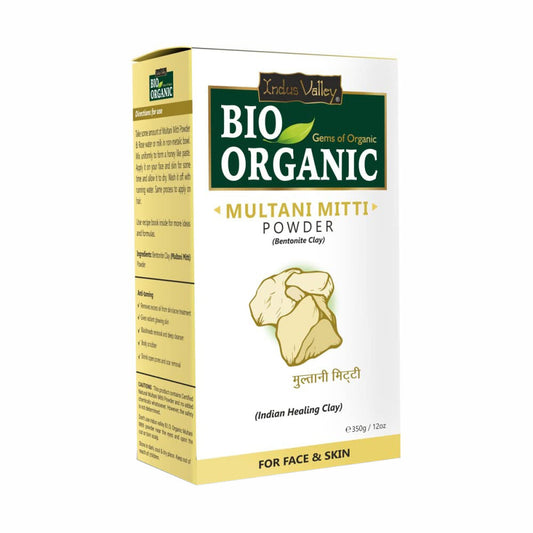【Indus Valley】 Bio Organic Multani Mitti Powder for Hair and Face Pack｜ビオ オーガニック ムルタニミッティパウダー ヘア＆フェイスパック用｜350g