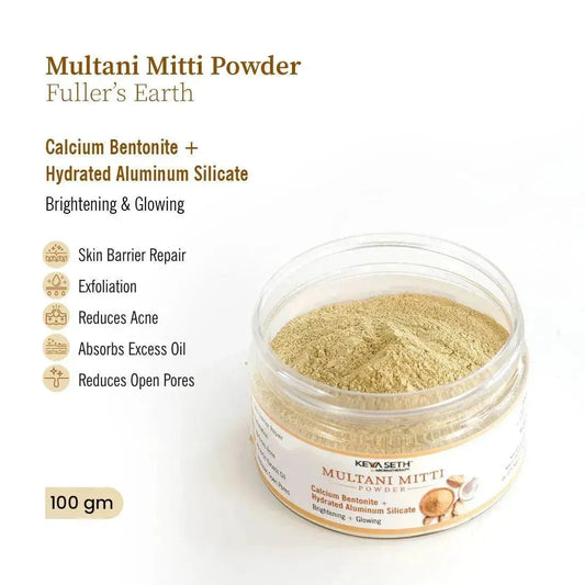 Multani Mitti Powder Face Pack for Women & Men Brightening + Glowing Skin 100g