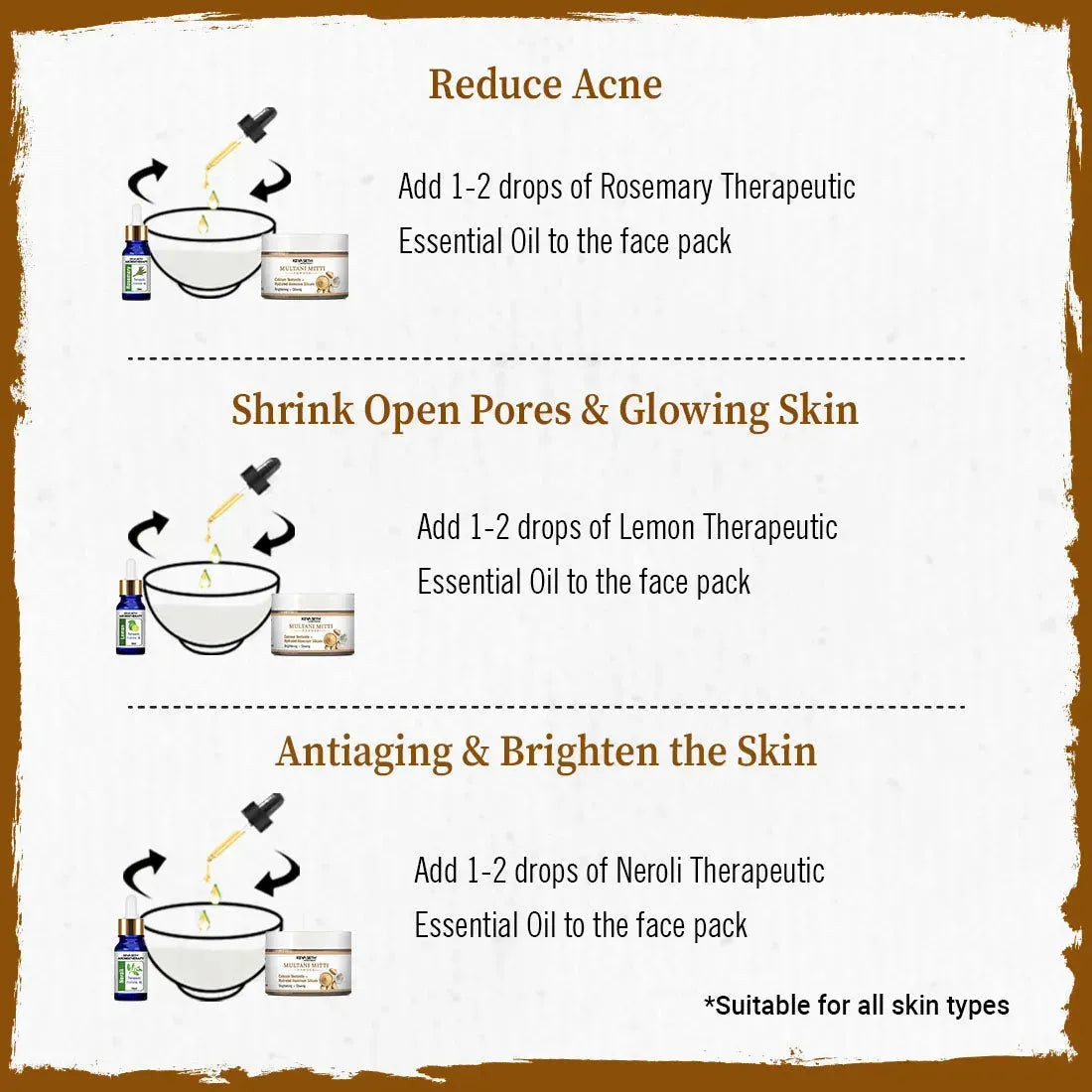 Multani Mitti Powder Face Pack for Women & Men Brightening + Glowing Skin 100g x 3