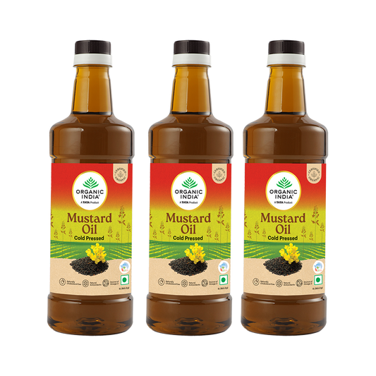 【Organic India】 Mustard Oil｜マスタードオイル｜1 Litre x 3