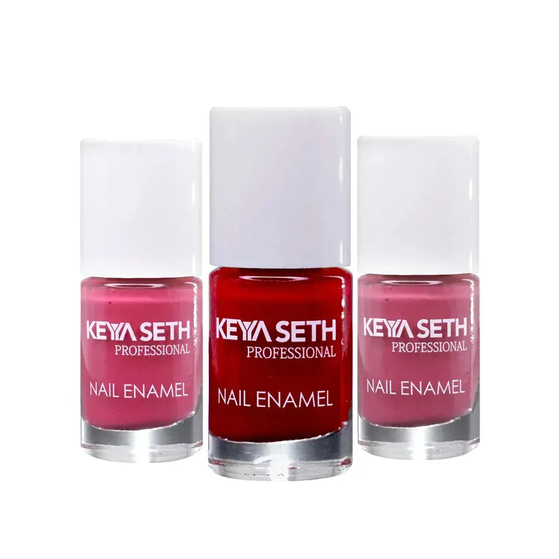 Crimson + Soothing Pink + Lady Like Long Wear Nail Enamel Enriched with Vitamin E & Argan Oil 18g