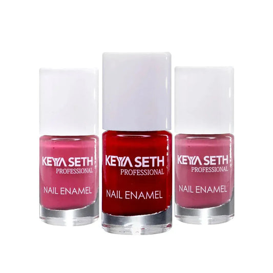 Crimson + Soothing Pink + Lady Like Long Wear Nail Enamel Enriched with Vitamin E & Argan Oil 18g