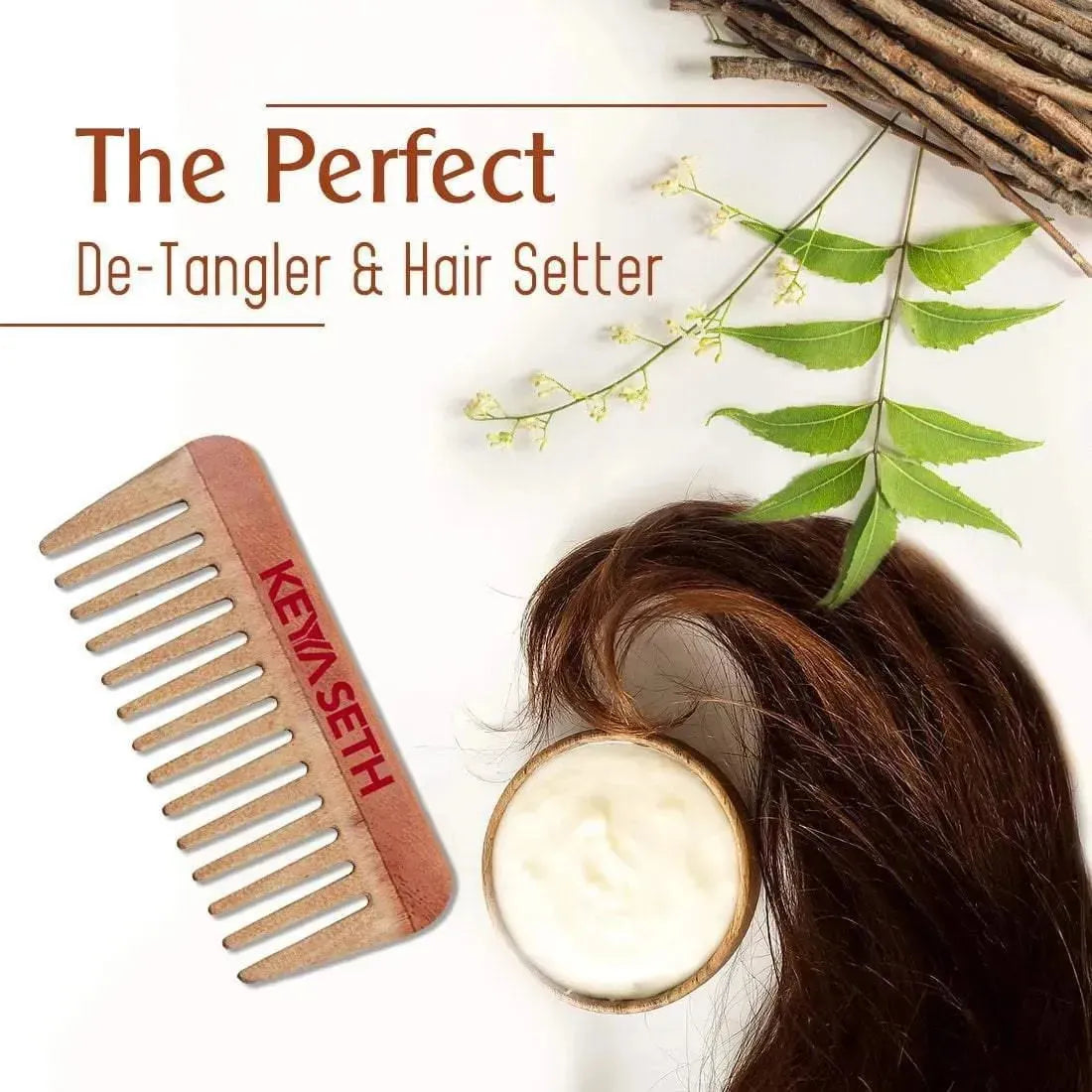 Neem Wooden Comb Wide Tooth for Hair Growth for Men & Women All Purpose Small Size. 100g