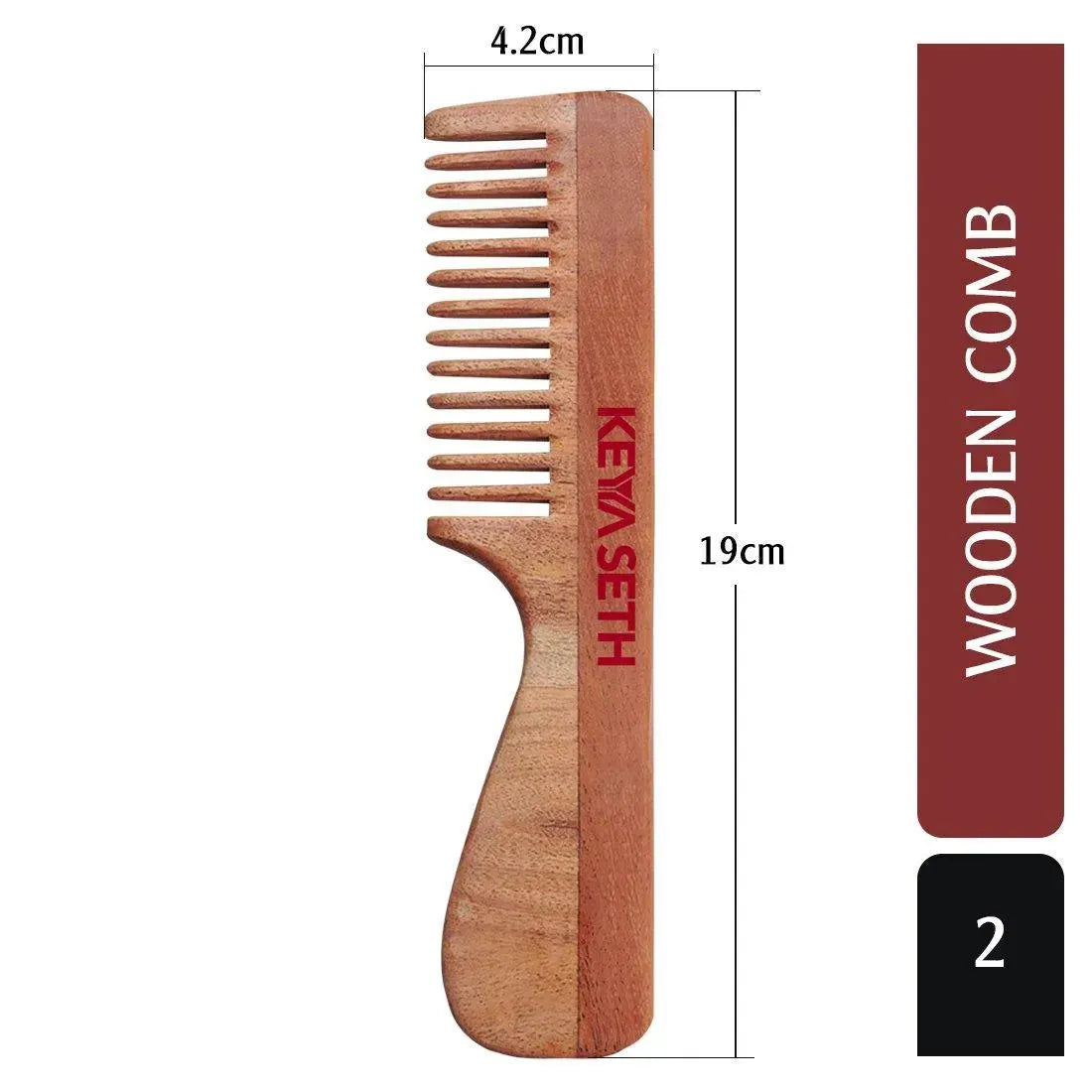 Neem Wooden Handle Comb Wide Tooth for Hair Growth for Men & Women 100g