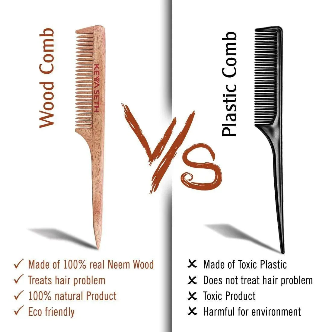 Neem wooden Tail Comb 50g