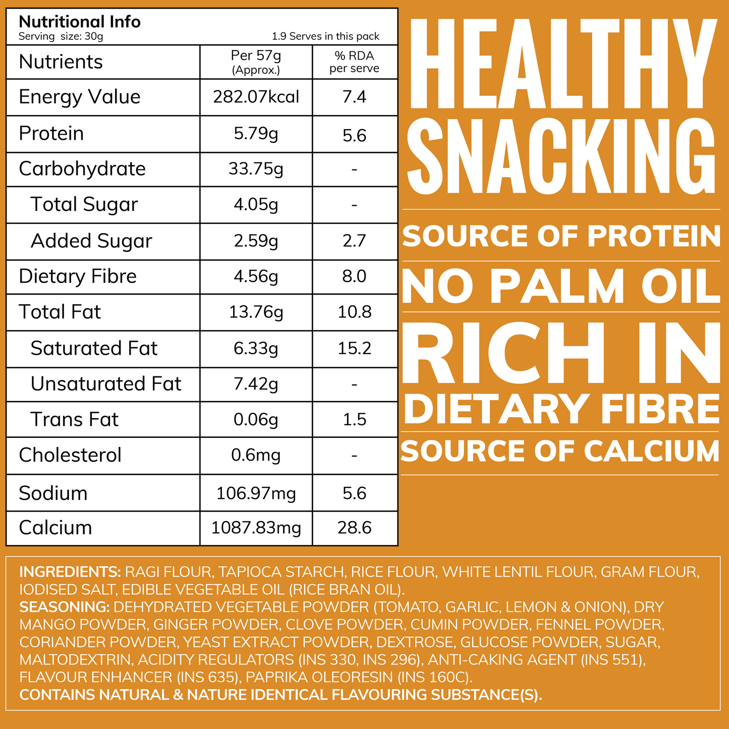 Chatpata Crunch Ragi Chips 57g