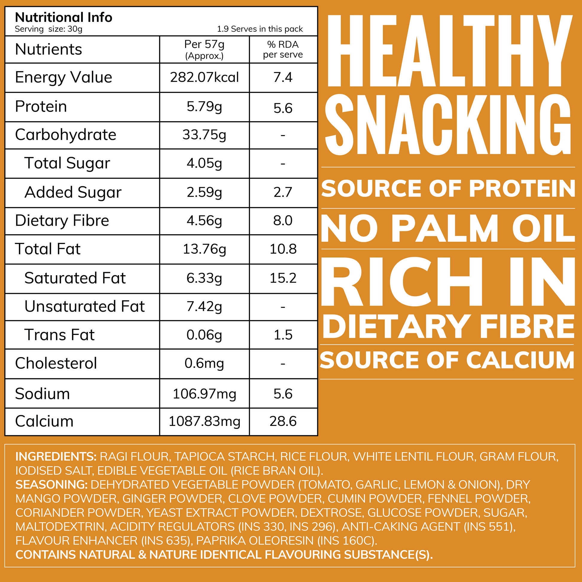 Chatpata Crunch Ragi Chips 57g