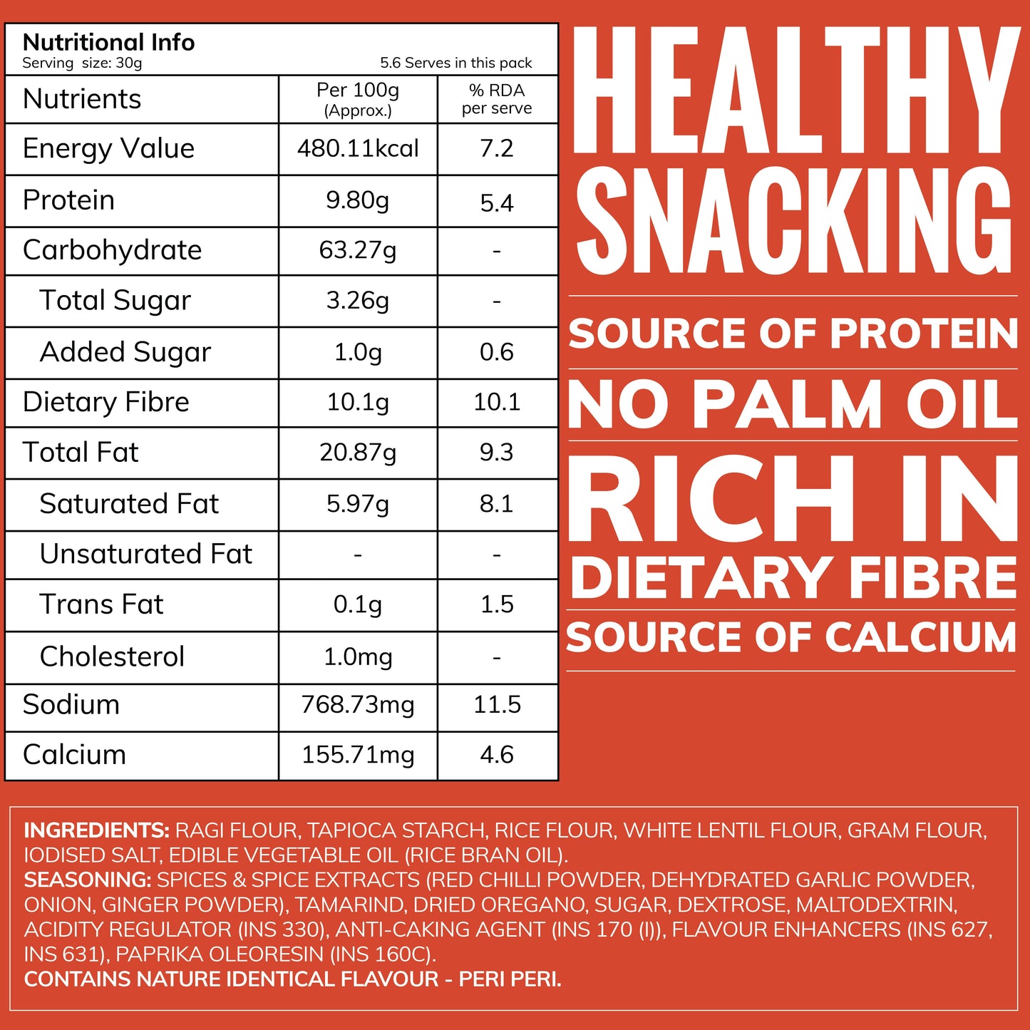 Peri Peri Ragi Chips 57g