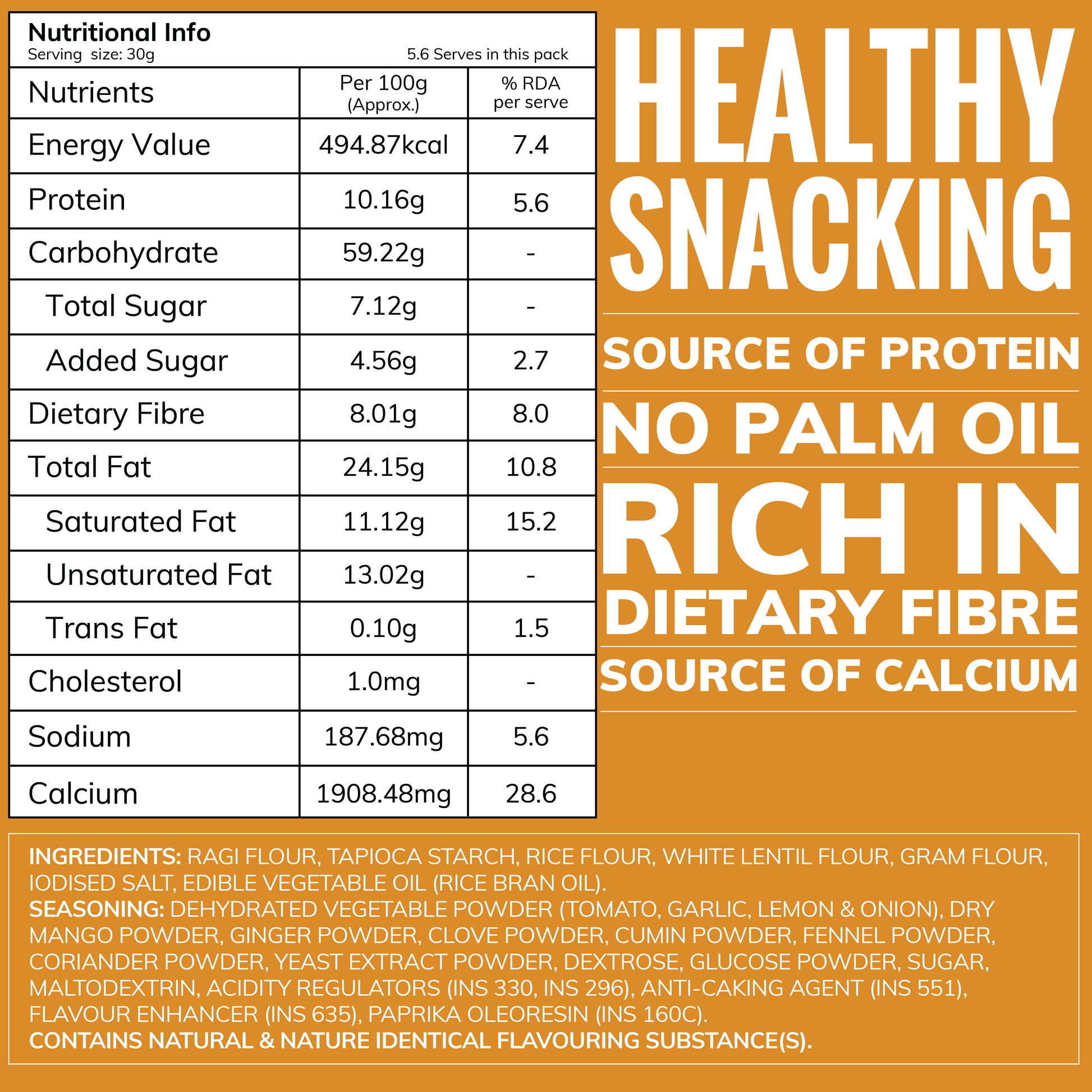 Chatpata Crunch Ragi Chips 57g