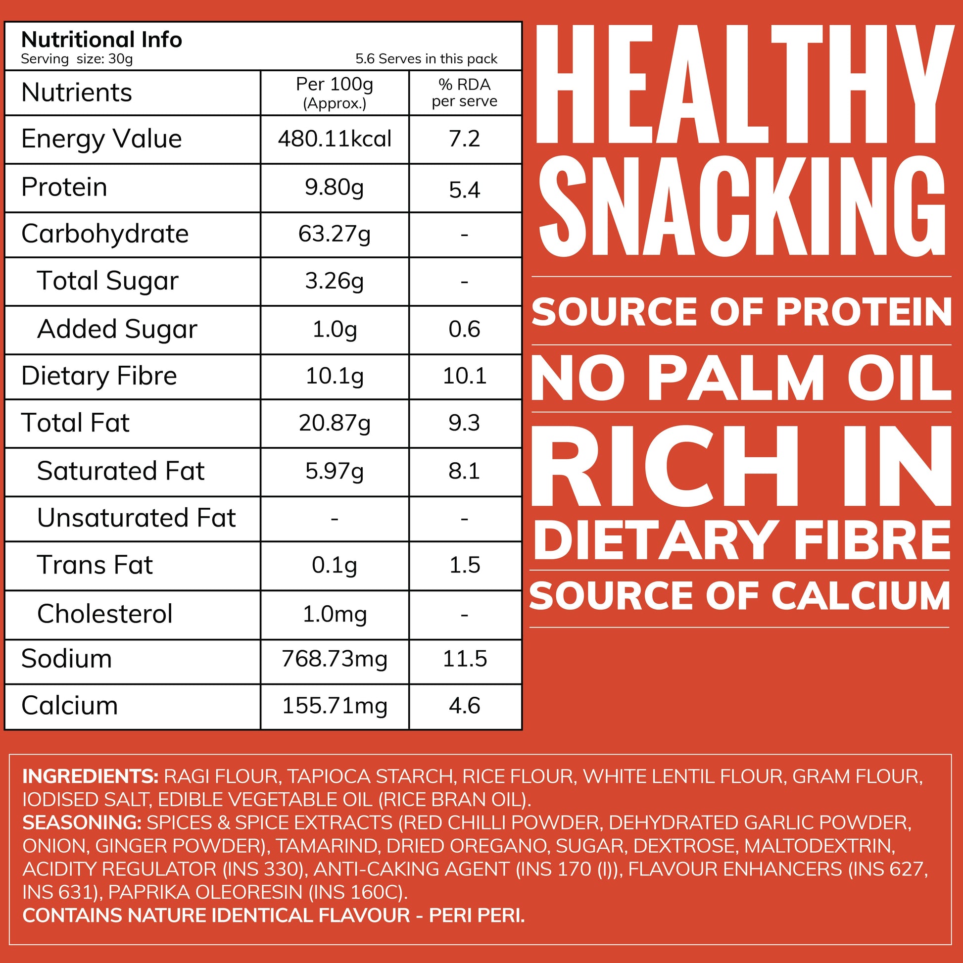 Peri Peri Ragi Chips 170g