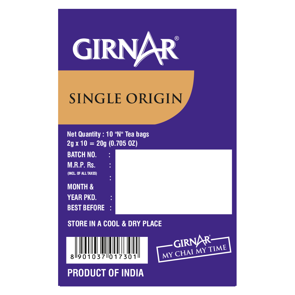 Single Origin Black Tea Bags - Nilgiri 10 Tea Bags