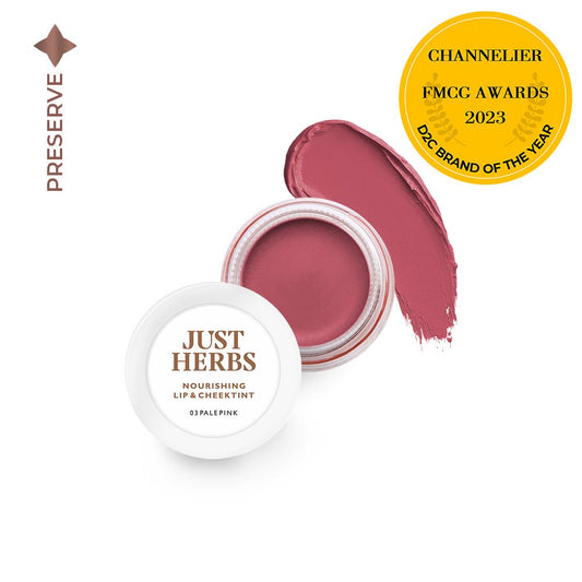 【Just Herbs】 Nourishing Lip and Cheek Tint 03 Pale Pink