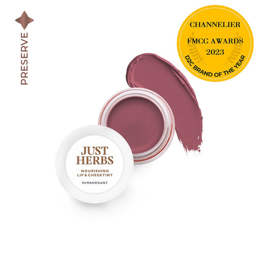 【Just Herbs】 Nourishing Lip and Cheek Tint 04 Mahogany