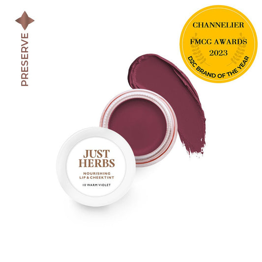 【Just Herbs】 Nourishing Lip and Cheek Tint 10 Warm Violet