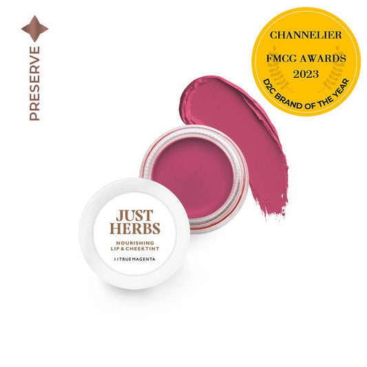 【Just Herbs】 Nourishing Lip and Cheek Tint 11 True Magenta
