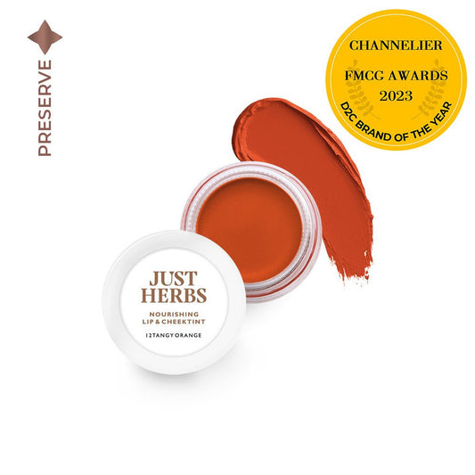 【Just Herbs】 Nourishing Lip and Cheek Tint 12 Tangy Orange