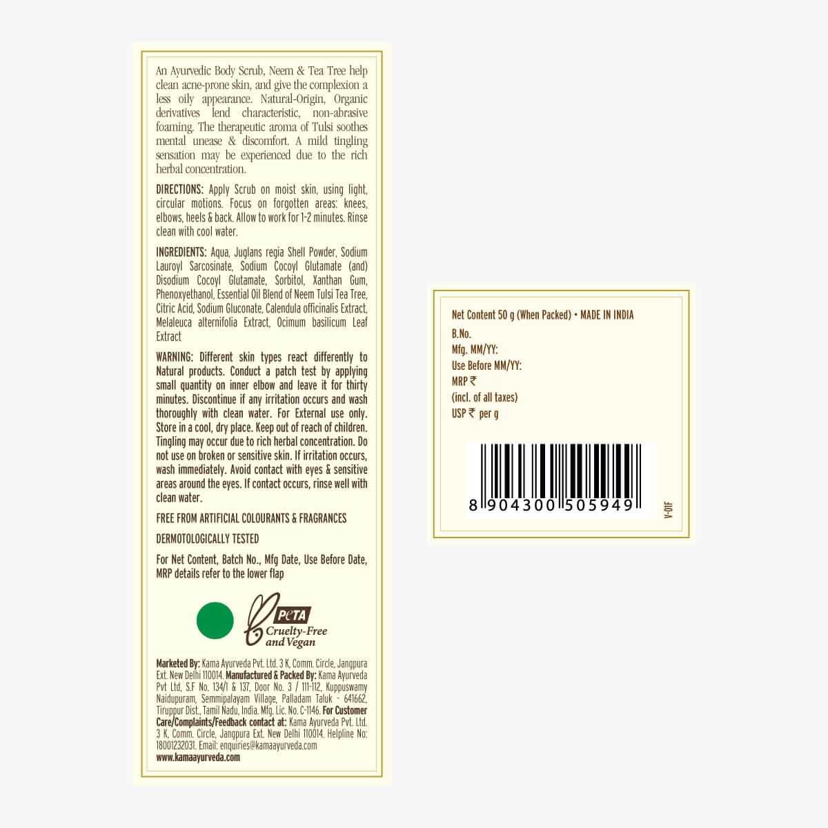 Neem Tulsi Tea Tree Body Scrub 50g
