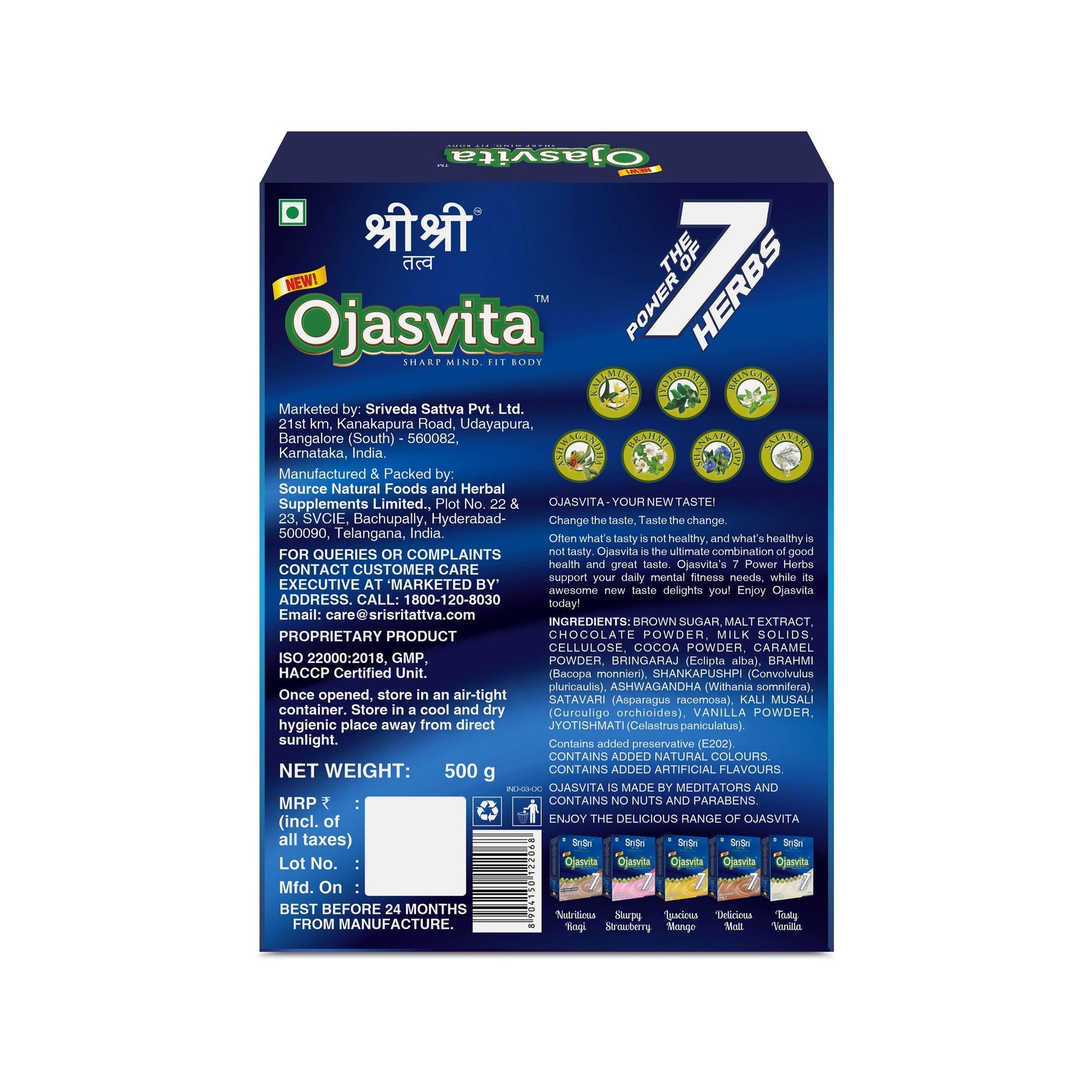 Chocolate Ojasvita - Sharp Mind & Fit Body, 500 g 500g