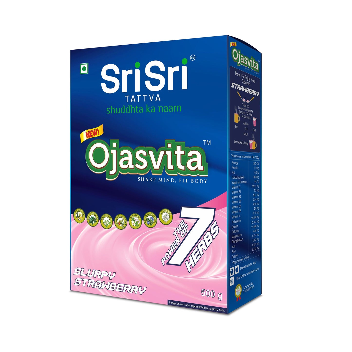 Strawberry Ojasvita - Sharp Mind & Fit Body, 500 g 500g