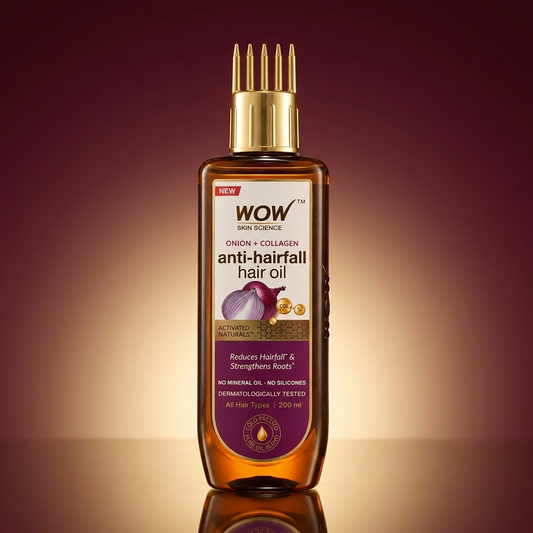 【WOW Skin Science】 Onion Hair Oil For Hair Growth Hair Fall Control 200ml + Comb Applicator