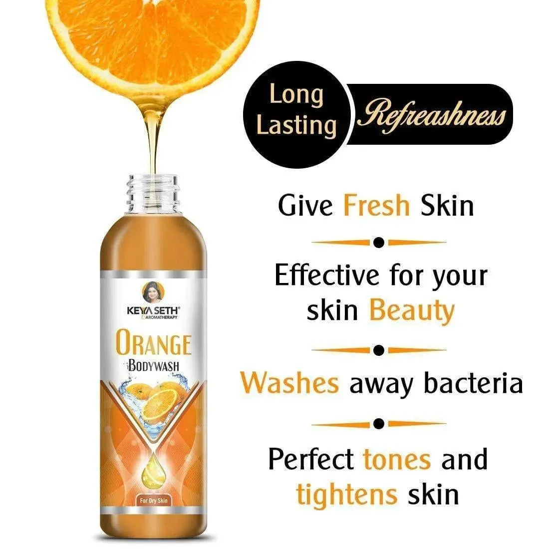 Orange Bodywash with Orange Essential Oil & Vitamin C for Dry Skin – Refreshing, Hydrating Skin Conditioner 200ml