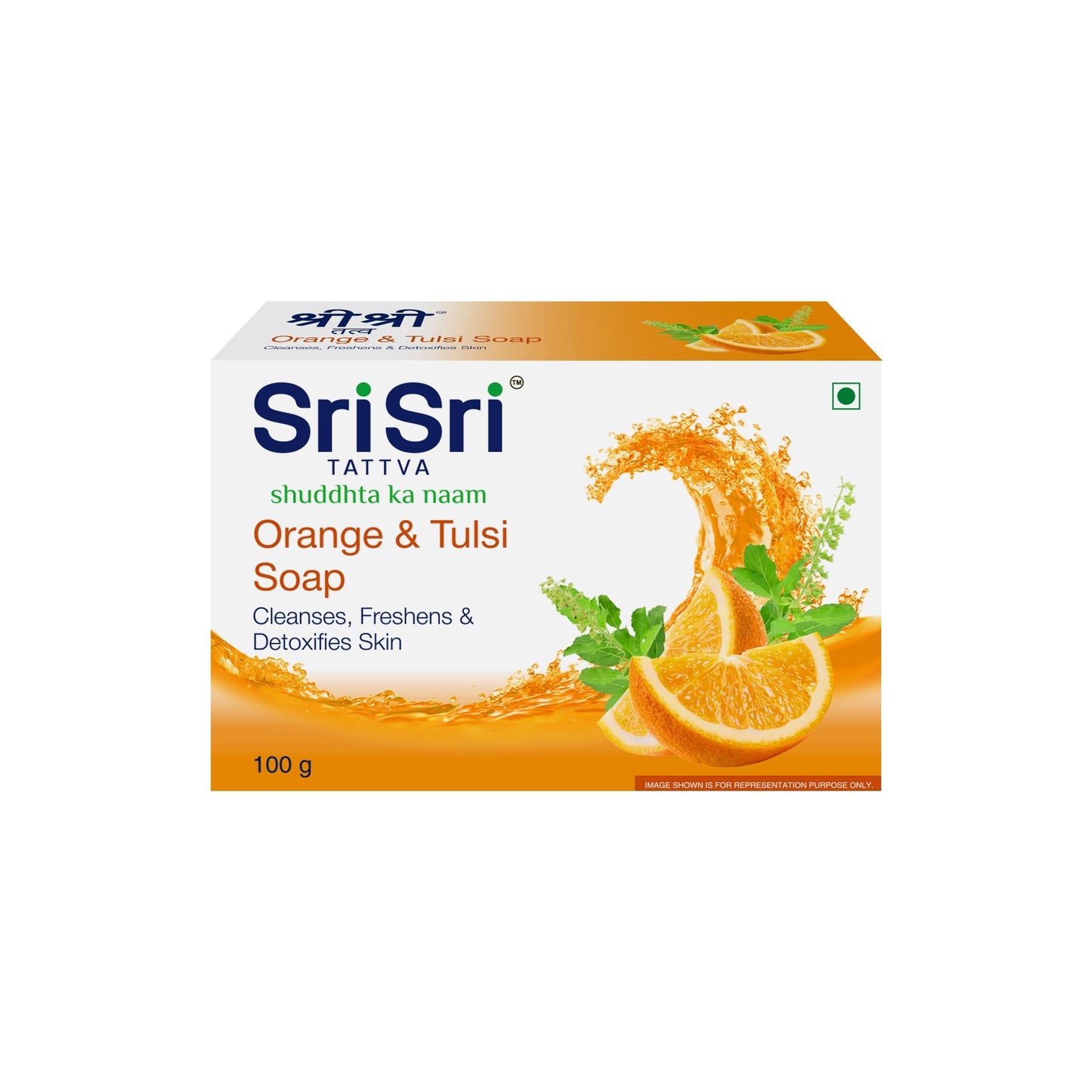 Orange & Tulsi Soap - Cleanses, Freshens & Detoxifies Body, 100 g 100g