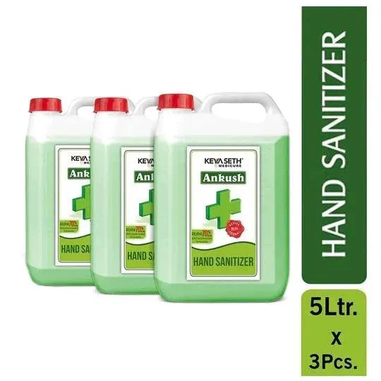 Ankush Hand Sanitizer 70%(w/w) Isopropyl Alcohol (IPA), Enriched with Lavender & Rose Essential Oil 5L