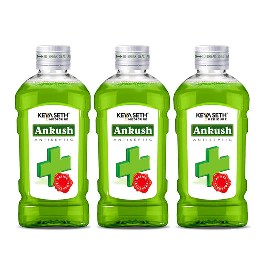 Ankush Ayurvedic Liquid for Personal Hygiene, Enriched with Neem, Tulsi, Lavender & Rose Essential Oil 100ml x 3