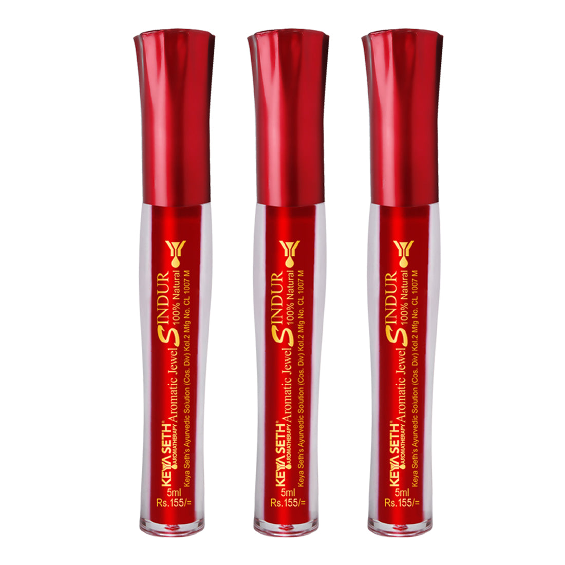 Aromatic 100% Natural Liquid Sindoor (Maroon) - Long lasting & Waterproof with Floral Pigment 5ml x 3