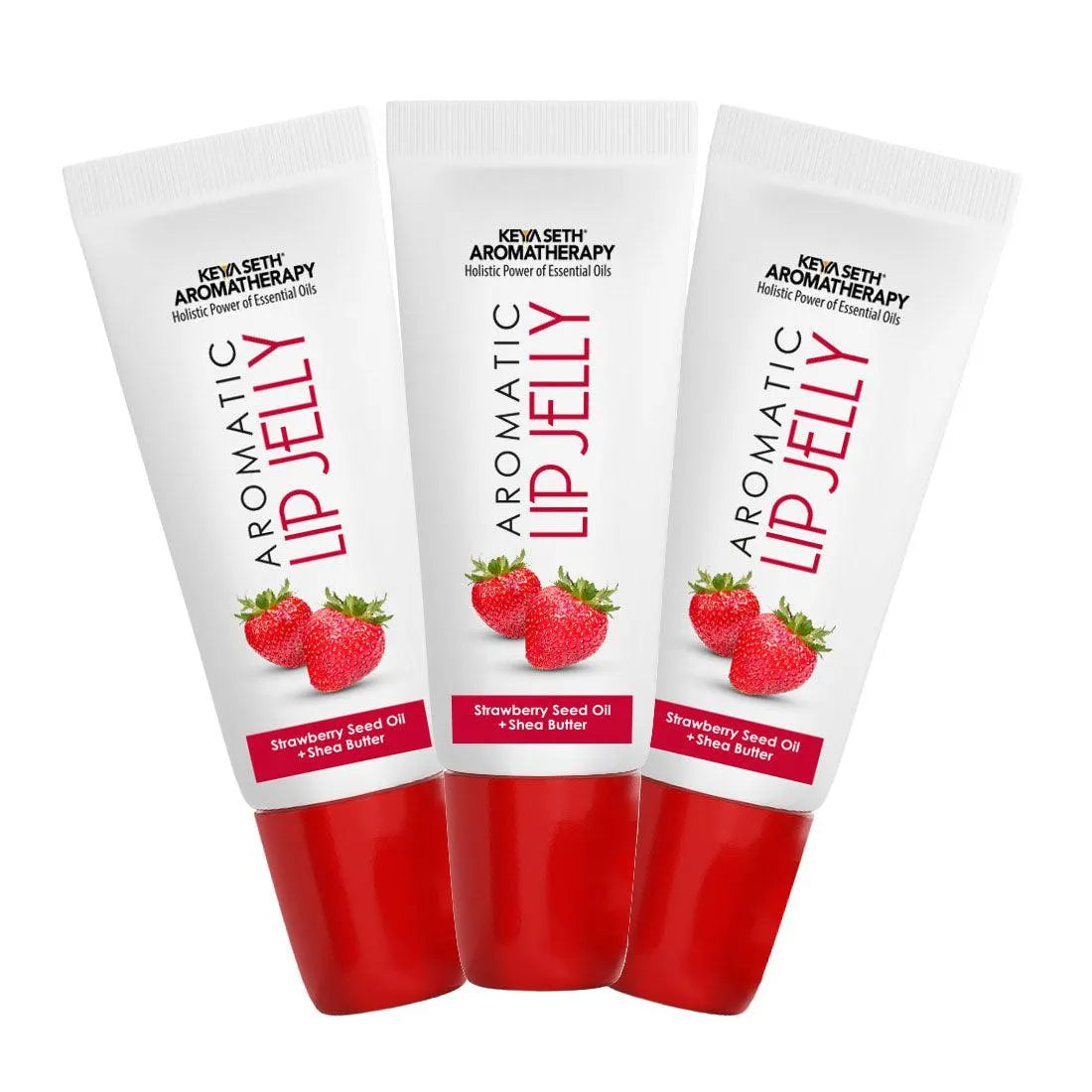 Aromatic Lip Jelly Strawbery, Enriched with Strawbery Seed Oil & Shea Butter, Tinted Lip Balm, Brightening and Moisturizing Dark Lips for Men and Women 10ml Pack of 3