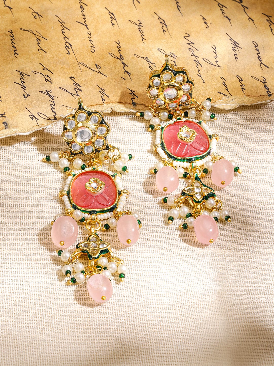 Pastel Bloom Dangle Earrings フリーサイズ