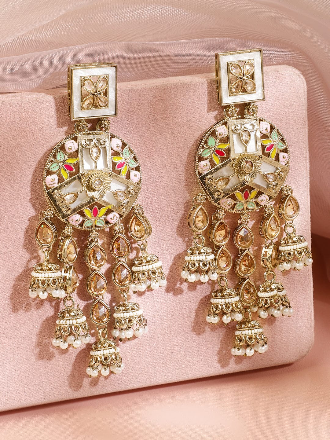 Pearl Grace Multicolour Jhumka フリーサイズ